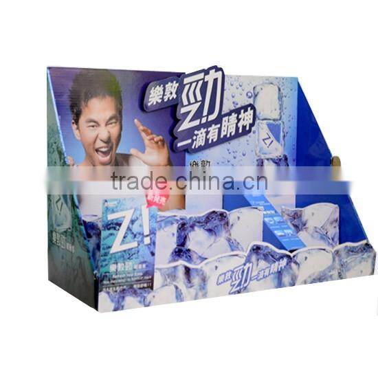 Shop hot sale cardboard stationery counter display/meat display counter/pizza counter display
