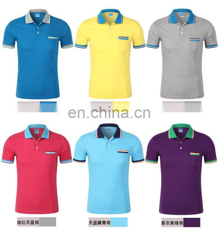 2021 corporate short-sleeved lapel polo shirt custom embroidered logo work clothes advertising shirt printing class clothes