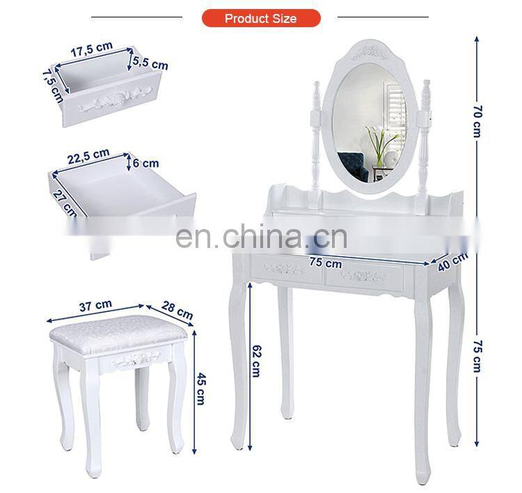 modern wooden dressing table stools mirror with storage