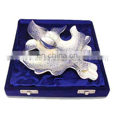 gola and silver plated antique serving bowl