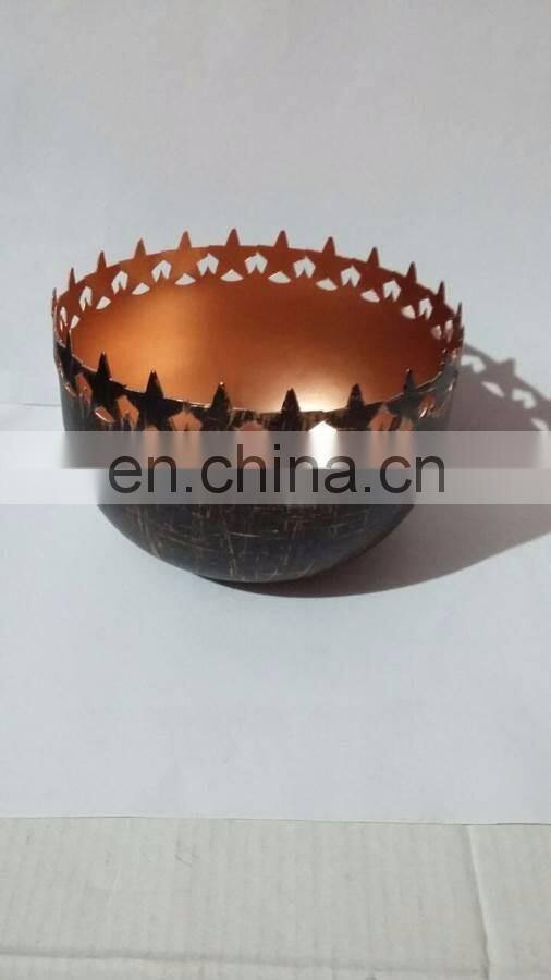 copper plated candle jar with lid