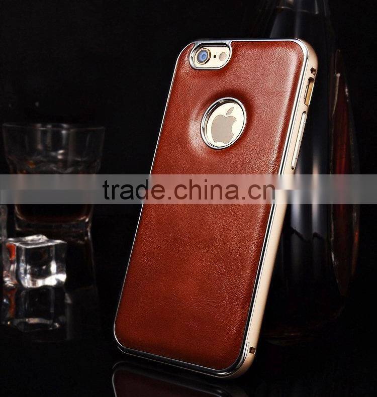 High-grade retro cow leather men cell phone case leather mobile phone case for iphone 6S cheap phone cases