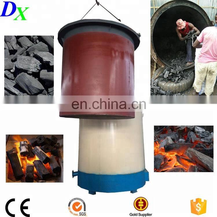 THL-1 Hoist jute stick coconut shell wood charcoal maker design machine