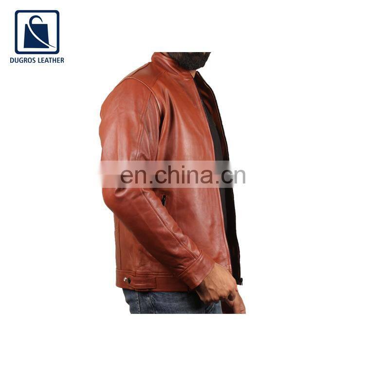 Good Quality Stylish and Luxury hot Selling Genuine Leather Biker Jacket for Men