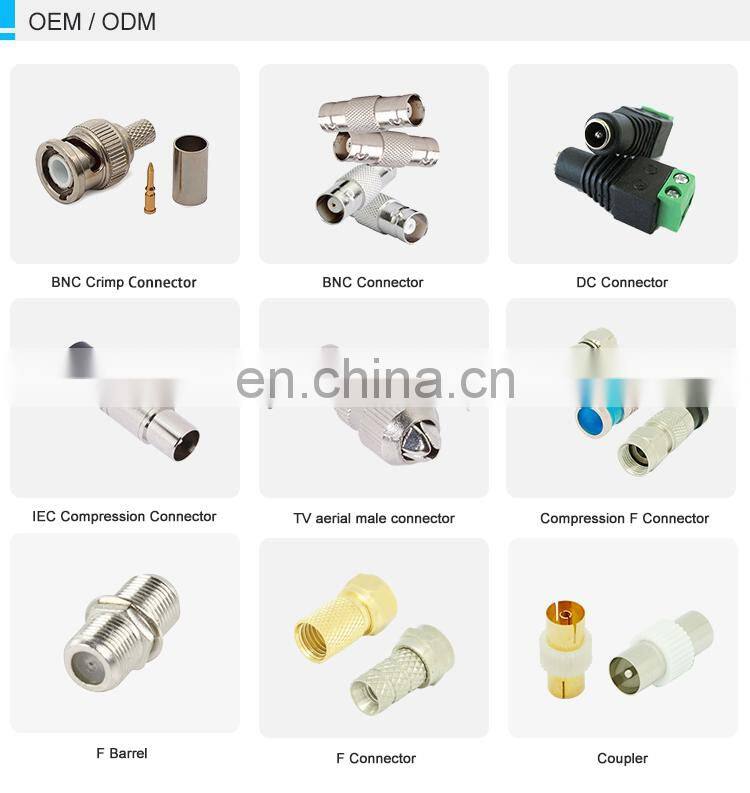 Zinc Nickel Plated Nut F Type Male Antenna Connector 75 Ohm Terminator