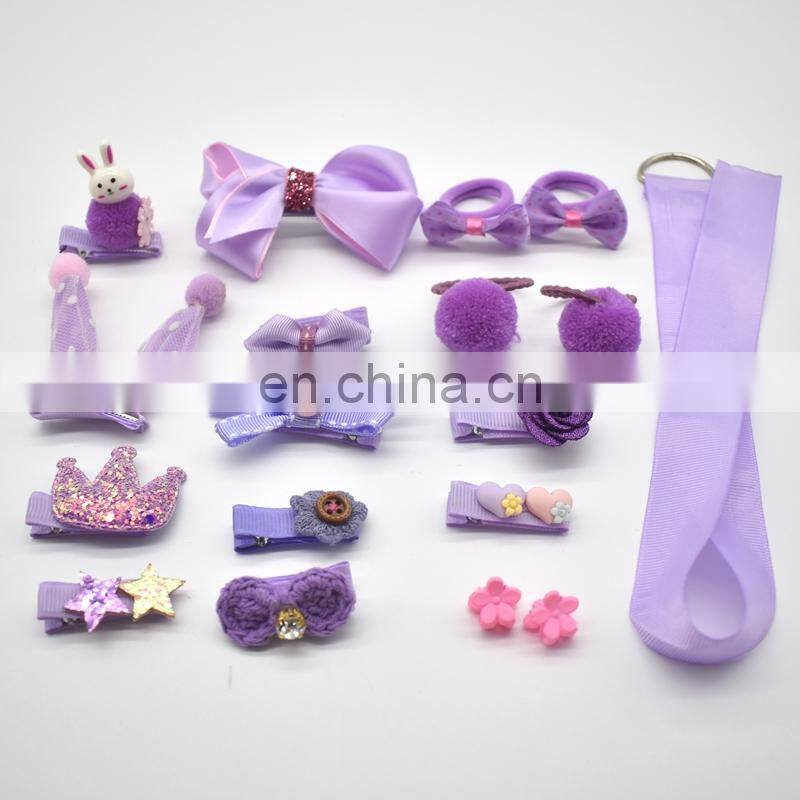 18 Pcs/Box Kids Children Accessories Hairpins Barrettes Baby Fabric Bow Flower Headwear Hair clips Girls Headdress
