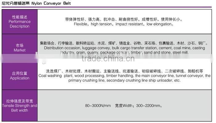 Nylon Conveyor Belt latest chinese product types of conveyor belts
