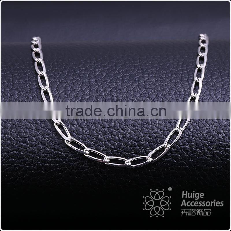 2015 funky chains rhodium plated brass chain beautiful ellipse necklace