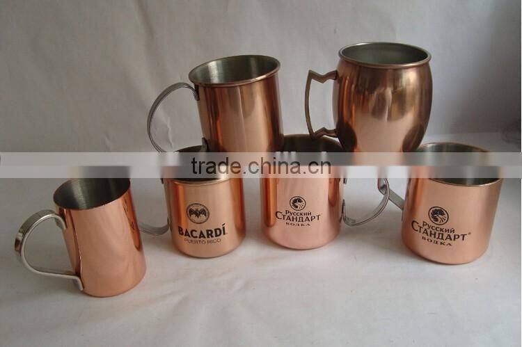 Smooth Solid Copper Barrel Moscow Mule Mug,Russian standard moscow mule copper mug
