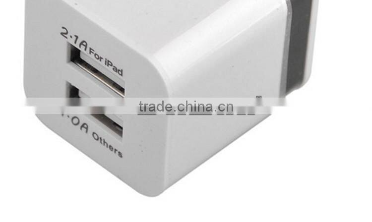 5V 2.1/1A USA Plug AC Travel Dual USB Wall Charger For iPhone 6 5 For iPad For Samsung Galaxy S6 S5 S4 Mobile Phones Adapter