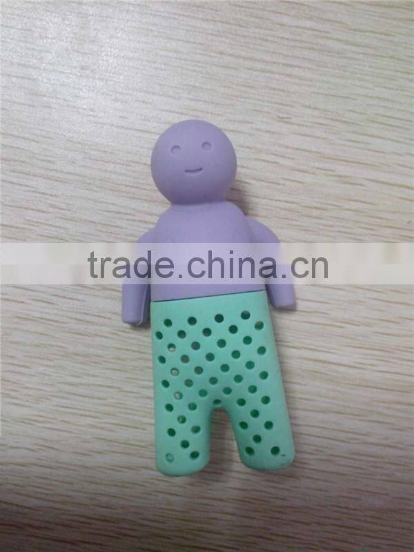 2015 promotional new popular durable sex man shape silicone tea infuser