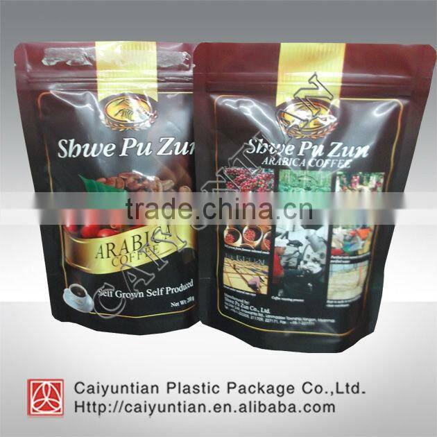 stand up zipper with window kraft paper bag, kraft paper bag with window