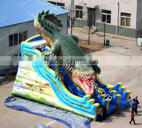 giant crocdile water slide for sale, inflatable water slide for frame pool