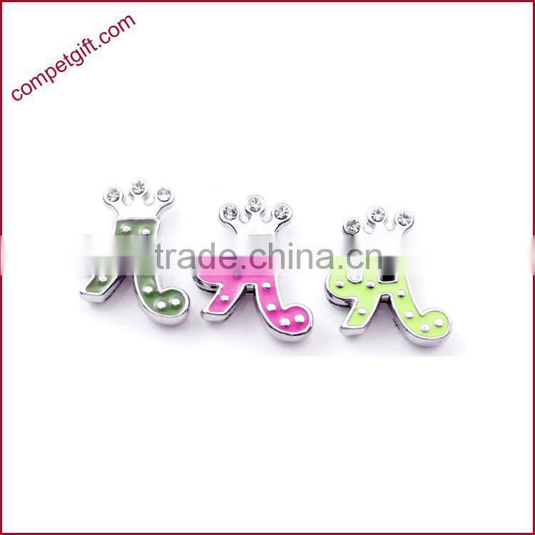 Produce Offer Creative Colored Crown Slider Zinc Alloy Letters Charms