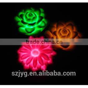 Color Changing Flower Shaped Floating Candles Flashing Flashing Plastic Toy Flower Shape Led Candle