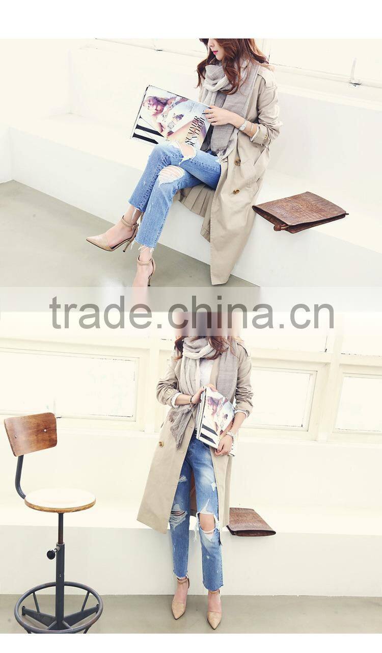 New Arrvial Korean Fashion Wrinkle Woven Striped Woman Linen Scarf