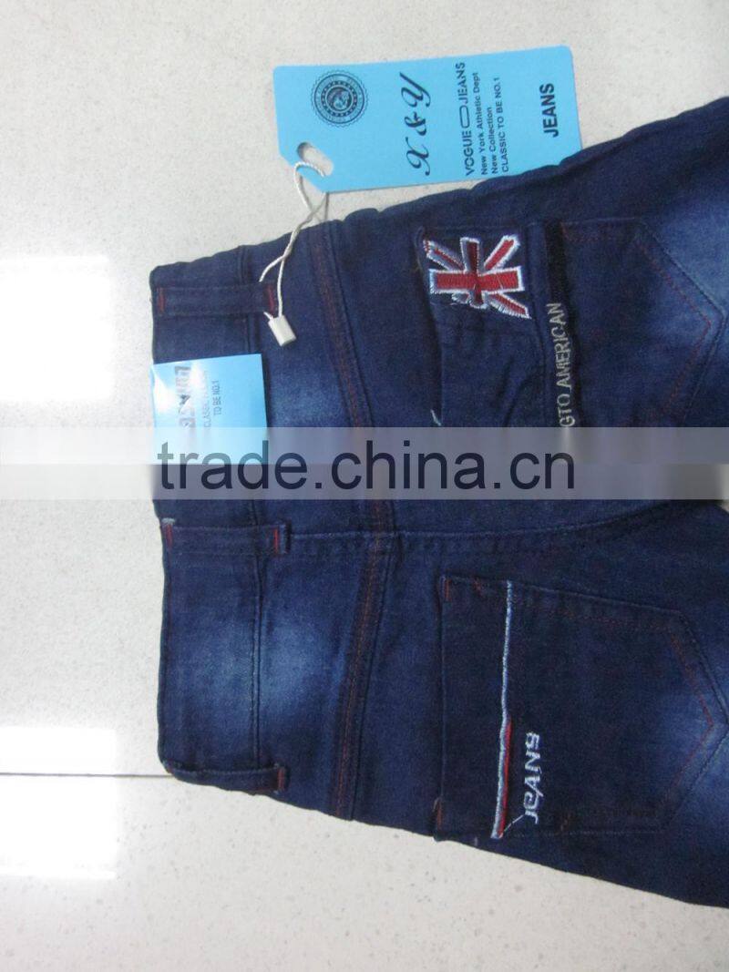 Kids cheap garment stocklot in China jeans