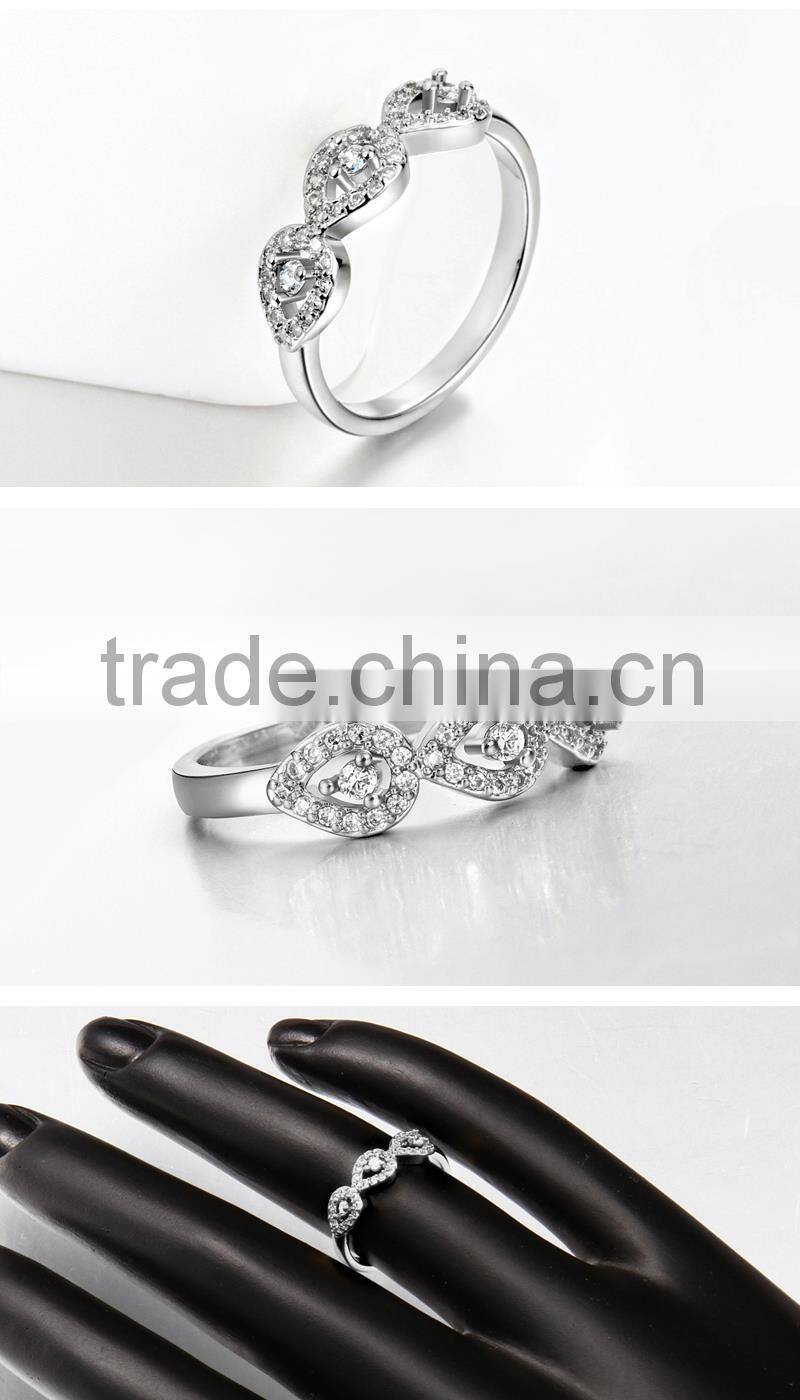 SGS certified LEKANI 18K gold plated latest design diamond ring for sale