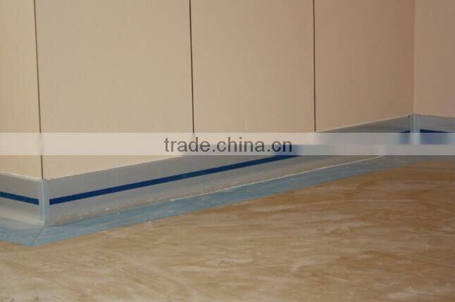 80mm high fire retardant silver brushed aluminium skirting board