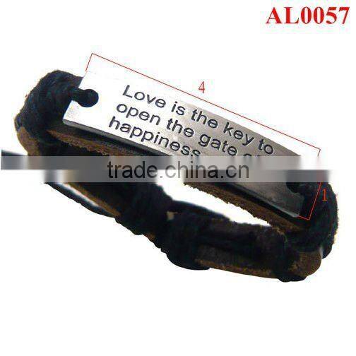 Exotic Bracelet,Fashion bracelet with love English words,Alloy leather bracelet AL0055