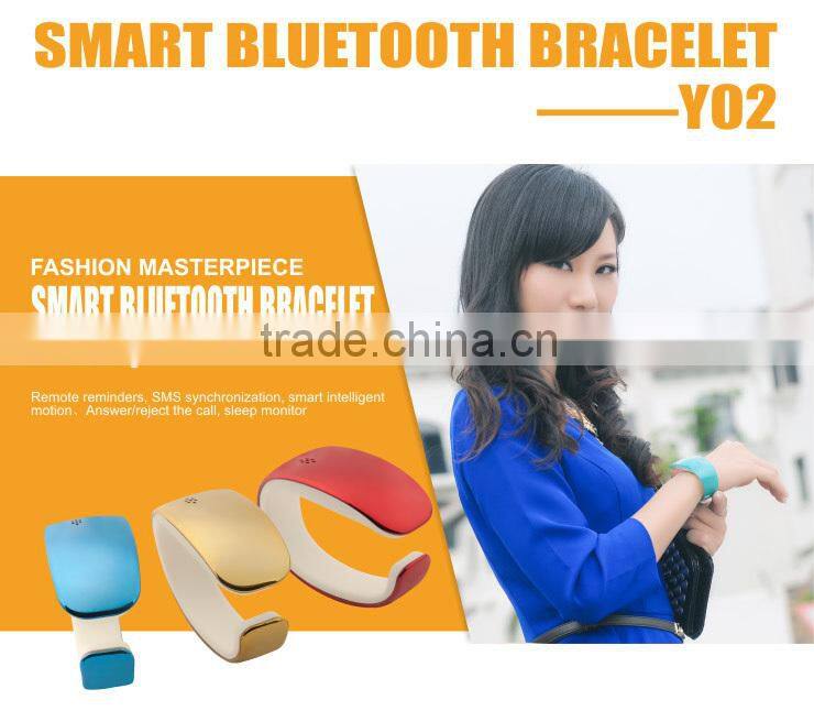 New Hot bluetooth bracelet 2015 smart watch Y02 With Factory Price
