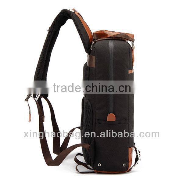 Canvas&leather backpack bag the school backpack cheap wholesale