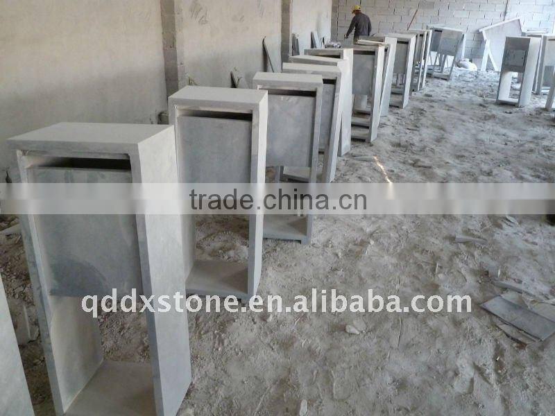 handmade blue stone mailbox