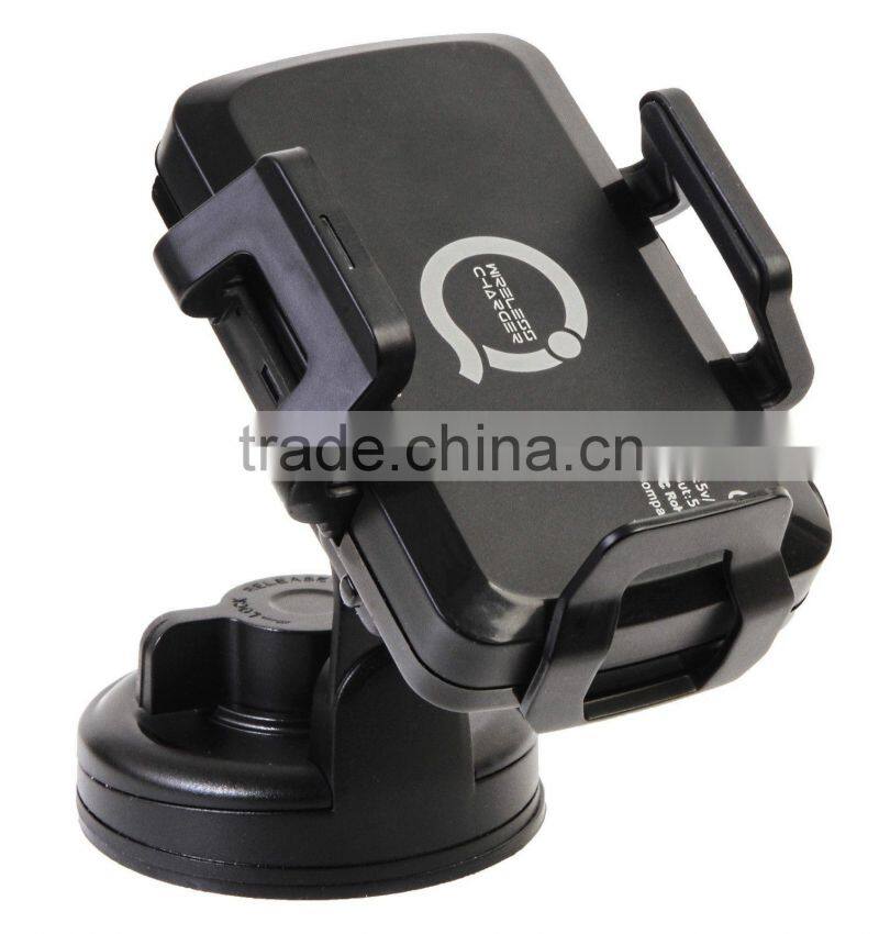 Universal Qi Wireless Car Charger Phone Stand suction mount Dashboard or Vent