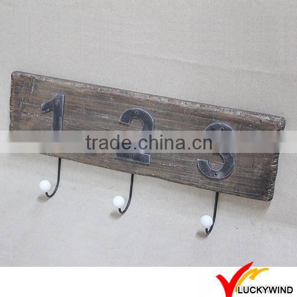 Antique Sand Blasting Farmhouse 3 Hook Coat Rack