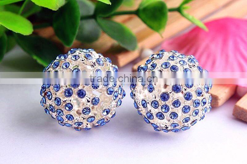 AAA Quality 20mm large fashion alloy rhinestone ball crystal bubblegum loose charm beads for DIY jewelry making!!