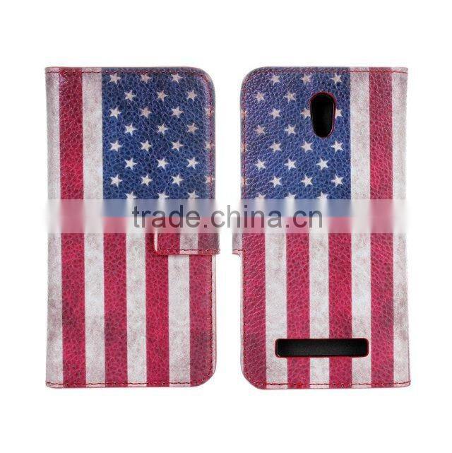 For HTC Desire 500 Retro UAS UK Flag PU Wallet Flip Leather case
