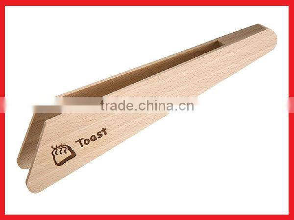 Acacia Wood Salad Tong with Custom engraved Laser Logo