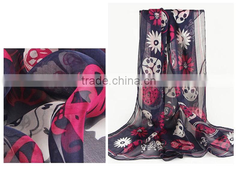 2016 hot sale digital print fashion silk scarf women's silk scarf shawl scarves