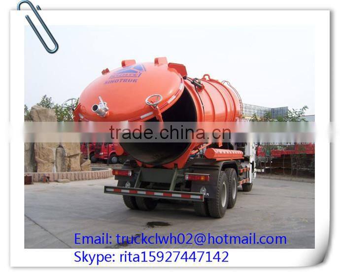 12-16cbm SINOTRUK HOWO sewage suction tanker truck for sale