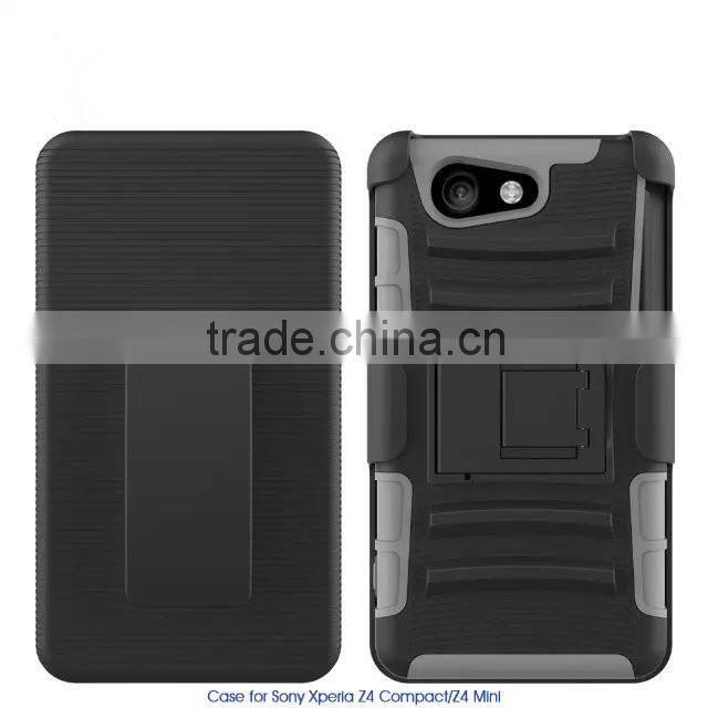 Keno Tough Rugged Layered Extreme Hybrid Belt Clip Holster Case for Sony Xperia Z4 Compact / Z4 Mini