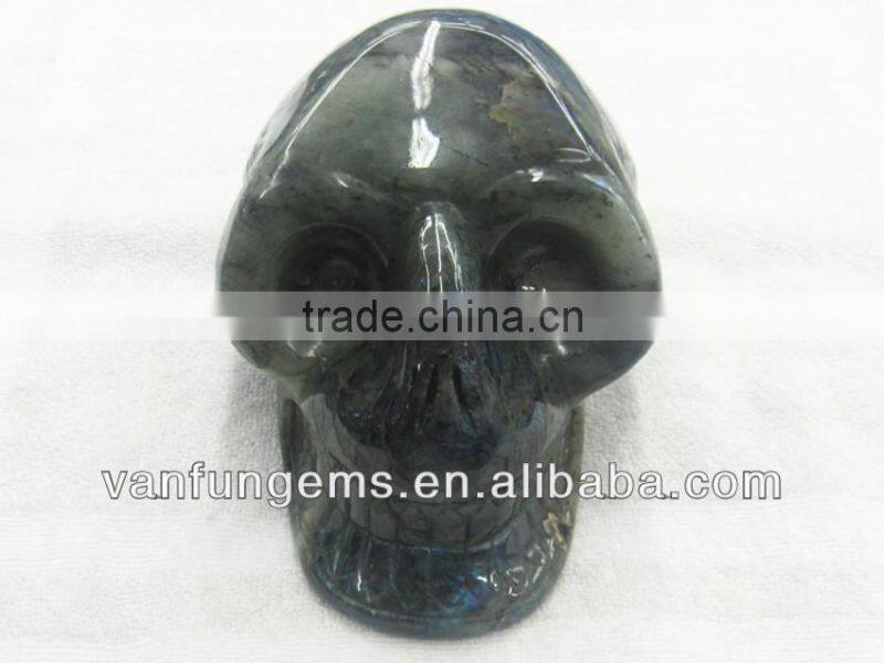 Natural Labradorite Skull Carving Skull