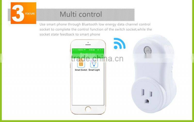 wireless phone app contro socket, bluetooth remote digital control plug