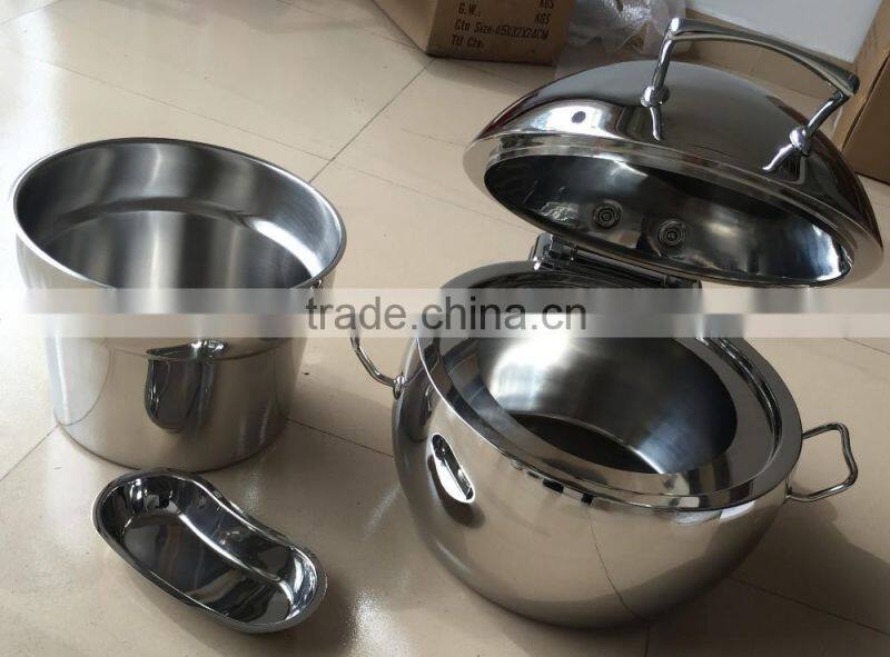 Round buffet induction soup station set W/Glass window lid W/11L bain marie