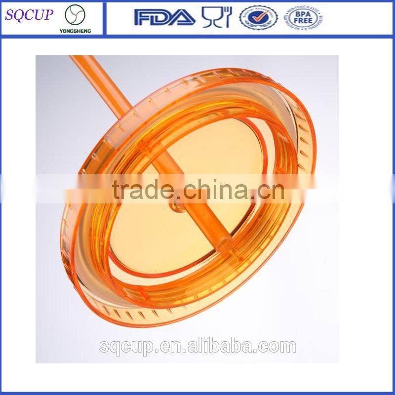 AS plastic double wall sippy mug and promotional straw mug