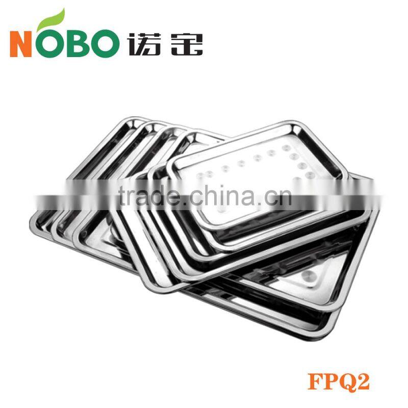 Cheap Price 2cm Height Square Stainless steel Charger Tray