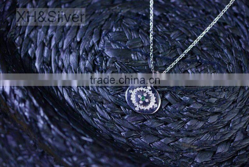 Wholesale fashion jewelry diamond 925 pure silver necklace