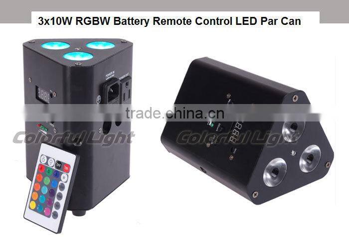 Factory offer with Led RGBW 3*10W Battery Remote Control LED Par Can