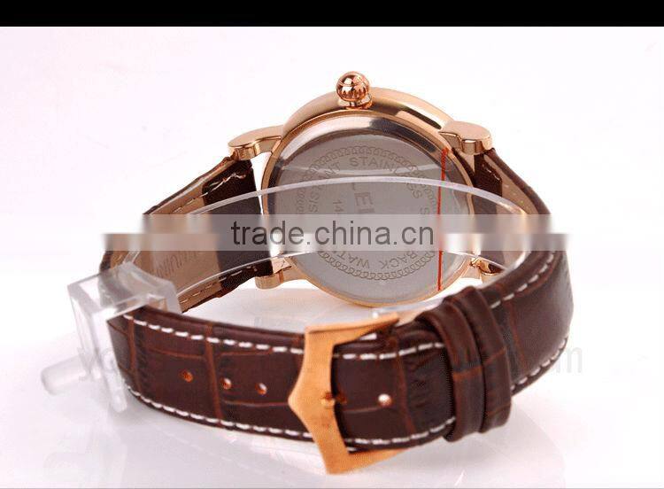 Newest Leather Strap Men Wrist Watch Gift KING SILIVER