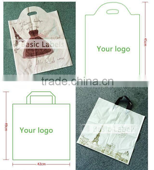 Stand up T-shirt bag with zipper, plastic underwear clothes packaging bag