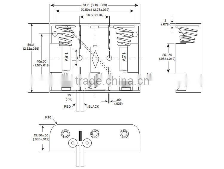 BH231 battery holder ,3 C Battery Holder with Wire Leads, C Battery Holder