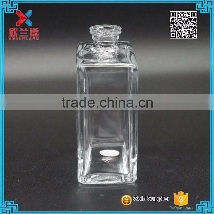 100ML wholesale customized classic square empty clear glass perfume bottle