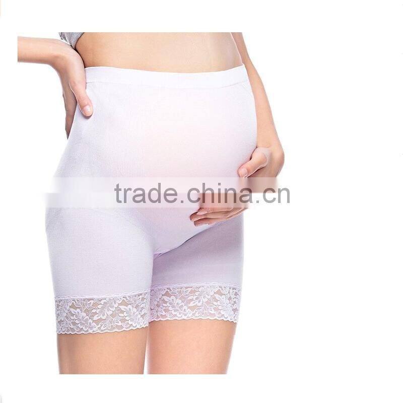 17 year Hosiery Supplier High Quality Women's Lace Seamless High Stretch Maternity Underwear Support Boyshort Panty