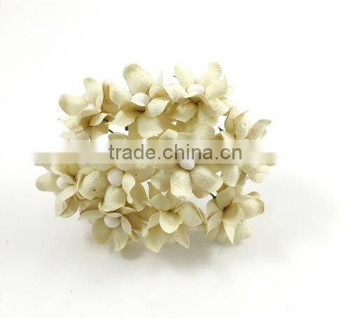 Cream, Small Handmade Mulberry Paper Flower, Wedding Party, Scrap-booking Crafts Pastel