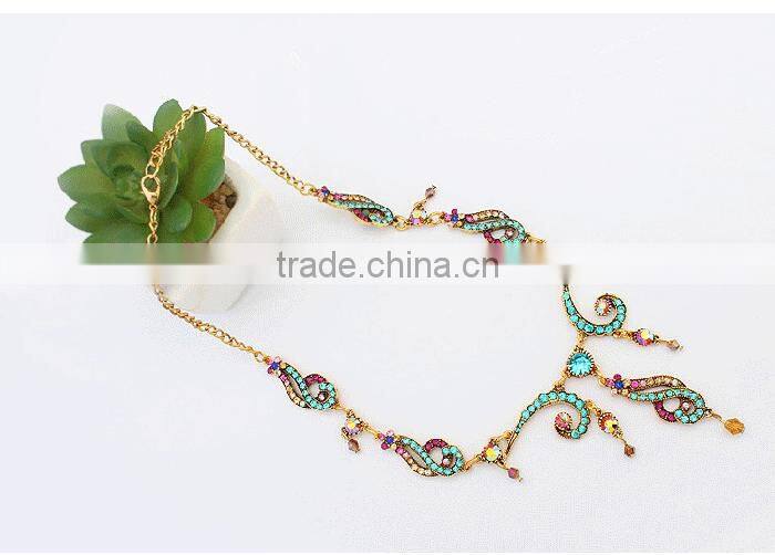 Wholesale women gold jewelry necklace, ladies luxury diamond necklace