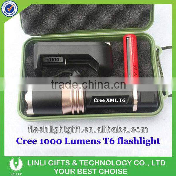 Cree t6 zoom rechargeable torch light